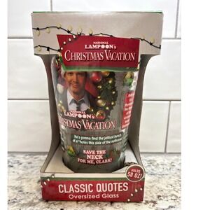 Vintage National Lampoons Christmas Vacation Classic Quotes Oversized Glass